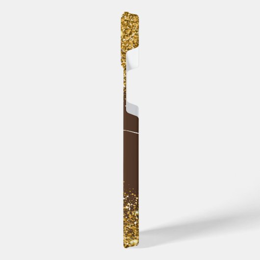 Metall und Goldener Glitzer iPhone Hülle (Linke Seite)