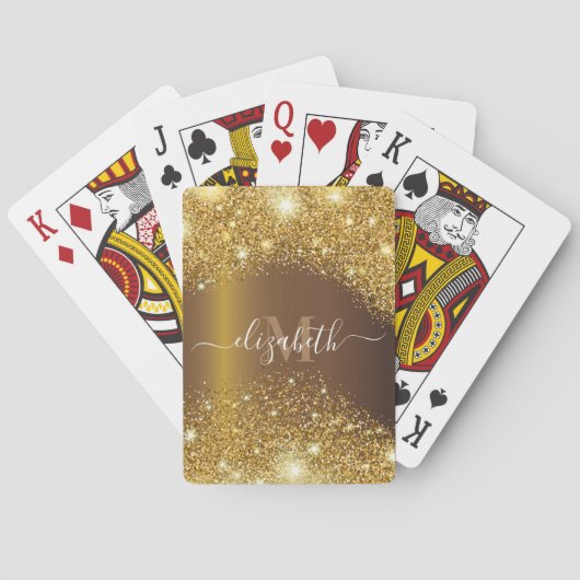 Metall und Goldener Glitzer Spielkarten (Rückseite)
