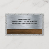 Metall und Holz | Logo für den Zimmerservice Visitenkarte (Rückseite)