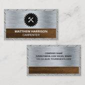 Metall und Holz | Logo für den Zimmerservice Visitenkarte (Vorne/Hinten)