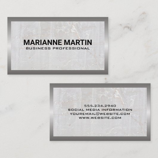 Metall und Marmor Visitenkarte (Vorne/Hinten)
