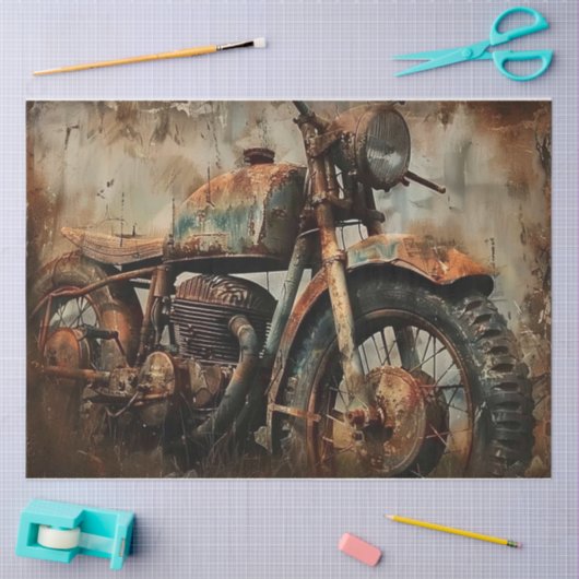 Metall- und Rostkrafträder Seidenpapier (Basteln)