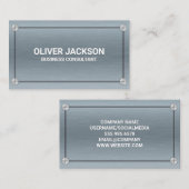 Metall und Schrauben | Aluminium Visitenkarte (Vorne/Hinten)