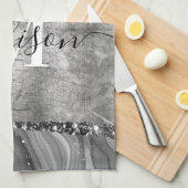Metall- und Silbermarmor Geschirrtuch (Viertel Falte)