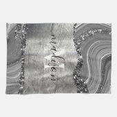 Metall- und Silbermarmor Geschirrtuch (Horizontal)