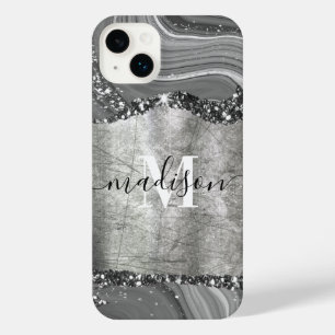 Metall- und Silbermarmor iPhone 14 Plus Hülle