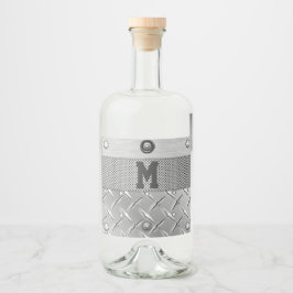 Metall- und Stahlliquor Alkoholflaschenetikett