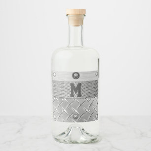 Metall- und Stahlliquor Alkoholflaschenetikett