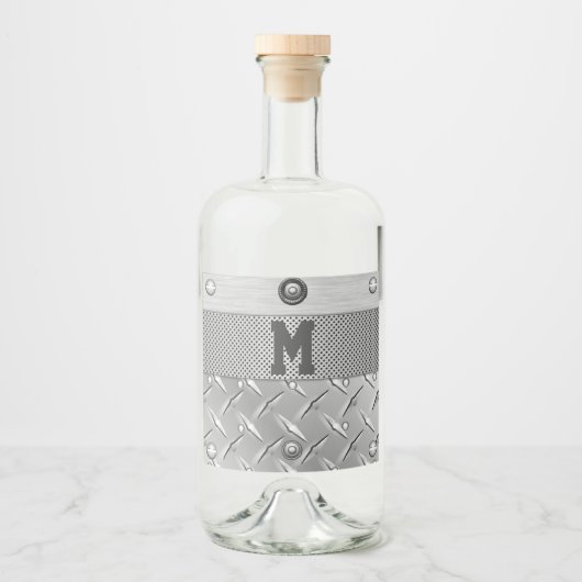 Metall- und Stahlliquor Alkoholflaschenetikett (Vorderseite)