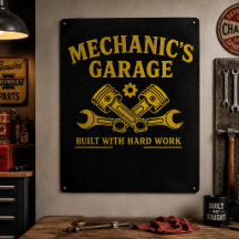 Metall-Wandschild für Mechaniker-Garage
