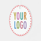 Metall-Weihnachtsdekoration-Logo Personalisiert Ornament Aus Metall (Vorderseite links)