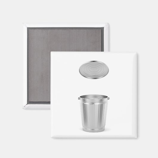 Metallabfalldose mit Deckel Magnet (Vorderseite/Rückseite)