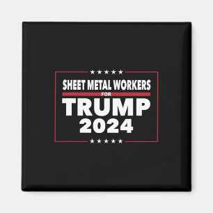 Metallarbeiter für Trump 2024 Präsident Republikan Magnet