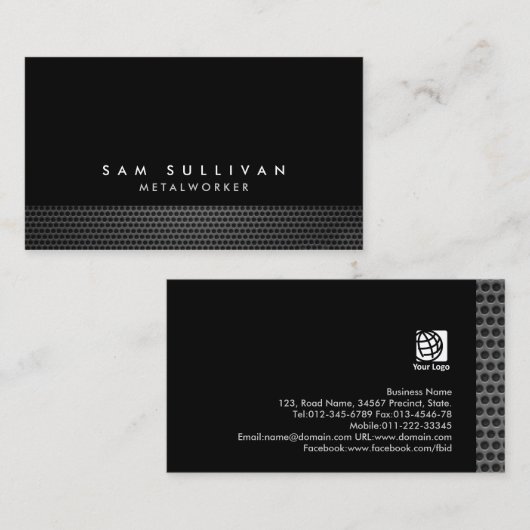 Metallarbeiter Metallgitter Texturhandelsfertigkei Visitenkarte (Vorne/Hinten)
