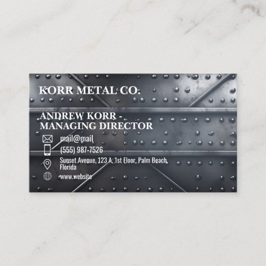 metallartig visitenkarte (Vorderseite)