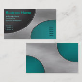 Metallausschnitt kreist Visitenkarte ein (Vorne/Hinten)