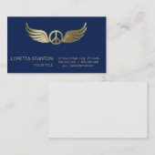 Metallaussehen Friedenszeichen mit Flügeln Visitenkarte (Vorne/Hinten)