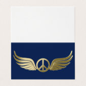 Metallaussehen Friedenszeichen mit Flügeln Visitenkarten (Außenseite Aufgefaltet)