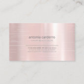 Metallband auf Abstrakter Watercolor-Rose Gold-ID8 Visitenkarte (Rückseite)