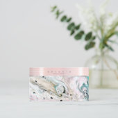 Metallband auf Abstrakter Watercolor-Rose Gold-ID8 Visitenkarte (Stehend Vorderseite)
