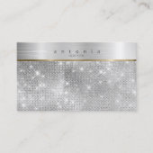 Metallband auf Glitzer gebürstet Silber ID802 Visitenkarte (Vorderseite)