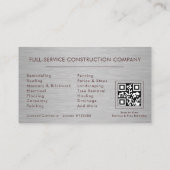 Metallbau-Konstruktion Burgund QR-Code Visitenkarte (Rückseite)