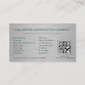 Metallbau-Konstruktion Grün Gold QR-Code Visitenkarte (Rückseite)