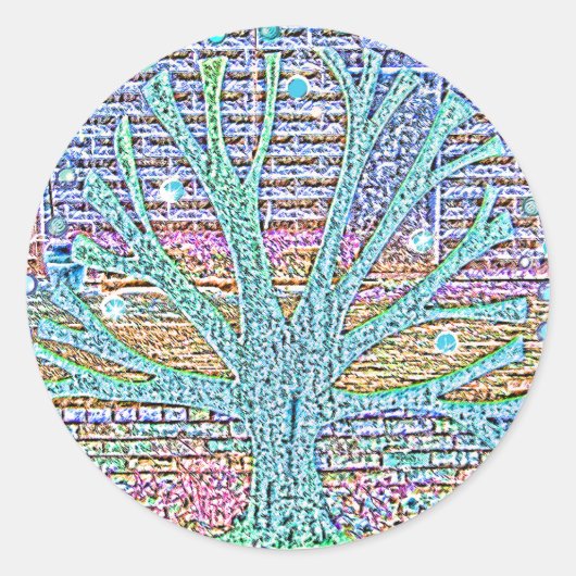 Metallbaum Runder Aufkleber (Vorderseite)