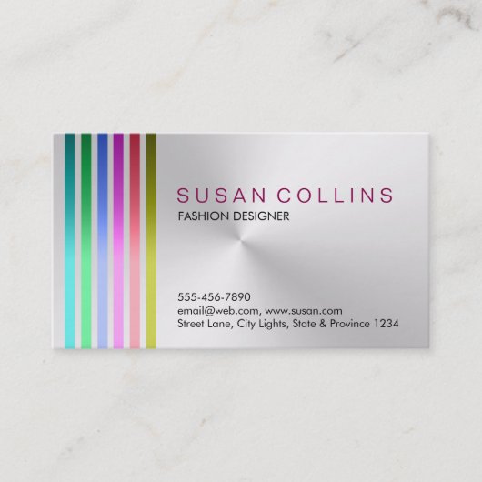 Metallberufliches sauberes gestreiftes visitenkarte (Vorderseite)