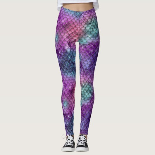 Metallbeschichtete Aquarell Leggings (Vorderseite)