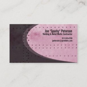 Metallblech Rivets Red Business Card Visitenkarte