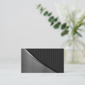 Metallblick-Kurven-Kohlenstoff-Faser-Visitenkarten Visitenkarte (Stehend Vorderseite)