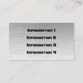 Metallblick-Visitenkarten Visitenkarte (Rückseite)