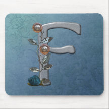 MetallBlumen-Monogramm F