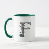 MetallBlumen-Monogramm F Tasse (Links)