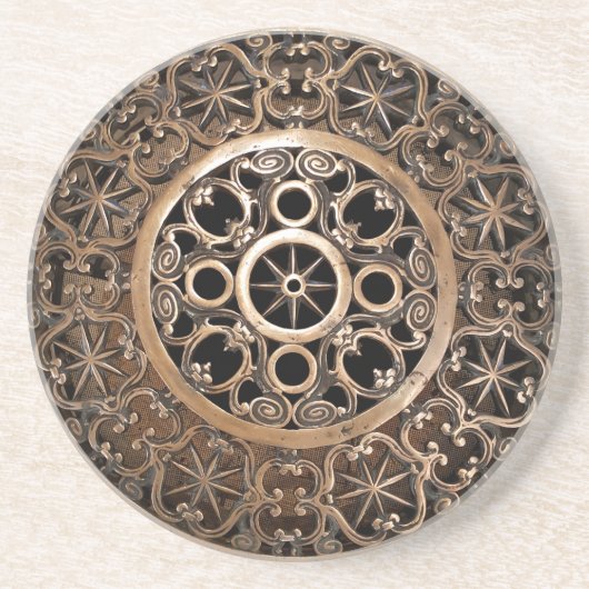 Metallbronze steampunk Vatikans altes mysteriös Sandstein Untersetzer (Vorne)