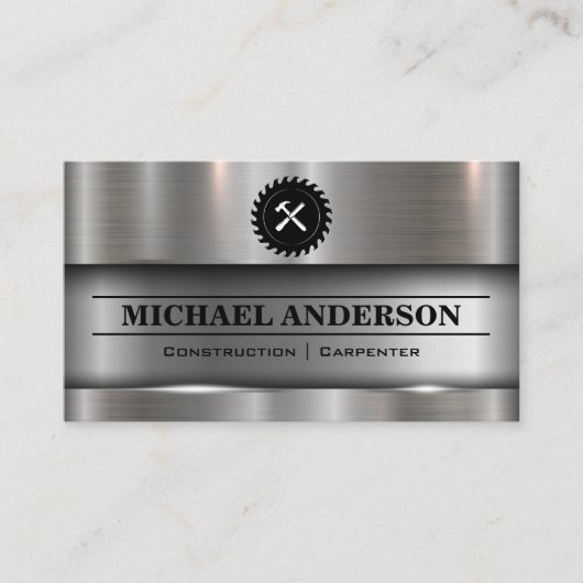 Metallbürstensäge und Hammer Visitenkarte (Vorderseite)