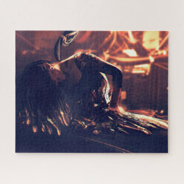 Metallcyberpunk-Frauen-Puzzlespiel Puzzle