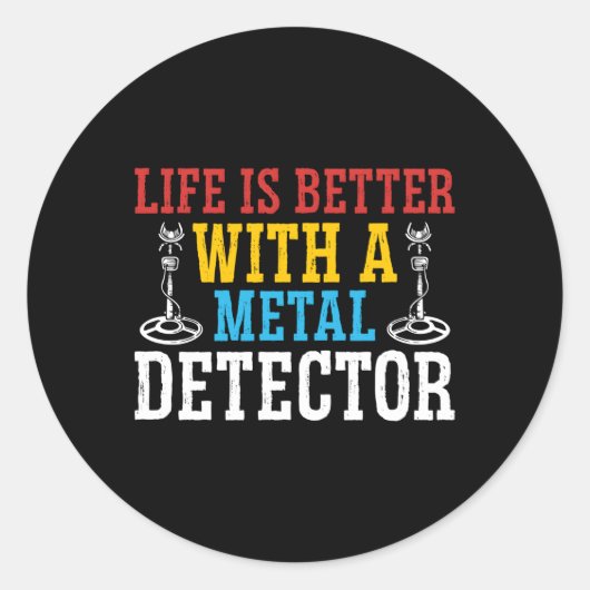 Metalldektorist Schmuck Jagdmünze Runder Aufkleber (Vorderseite)