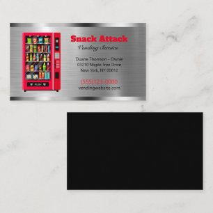 Metalldesign Food Snack Vendor Service Visitenkarte