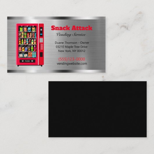 Metalldesign Food Snack Vendor Service Visitenkarte (Vorne/Hinten)