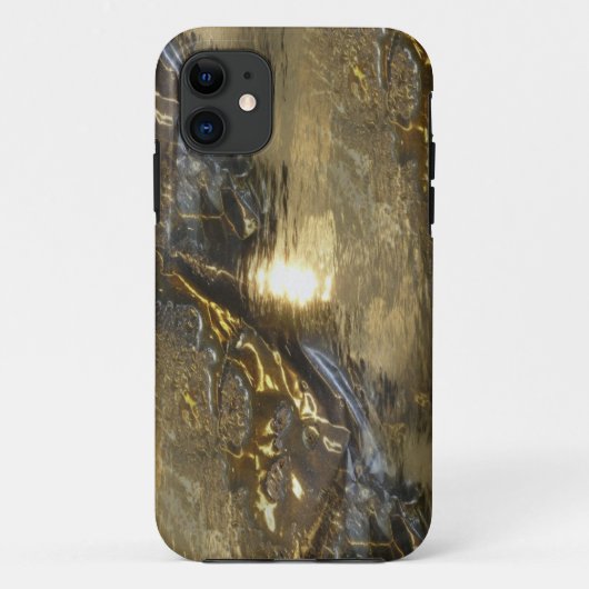 Metalldesign - Gold Silber Case-Mate iPhone Hülle (Rückseite)