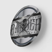 Metalldesign von Barrel Chrome Runde Wanduhr (Winkel)