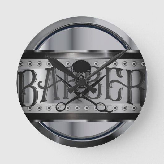 Metalldesign von Barrel Chrome Runde Wanduhr (Vorderseite)