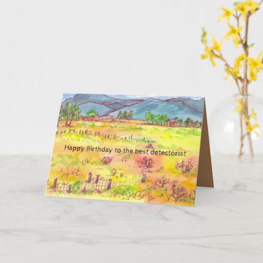 Metalldetektion glücklicher Geburtstag Schatzsuche Karte (Gelbe Blume)