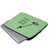 Metalldetektion in minimalem Grün Laptopschutzhülle (Vorne Knopf)