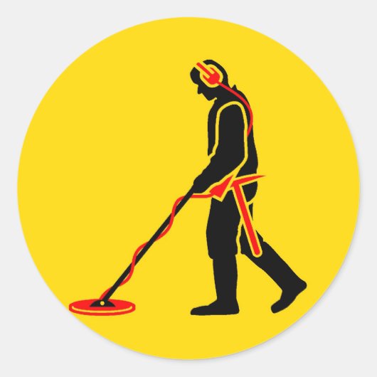 Metalldetektion Runder Aufkleber (Vorderseite)