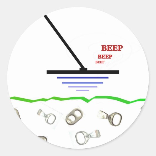 Metalldetektion Runder Aufkleber (Vorderseite)