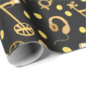 Metalldetektion Schatzsuche Cartoon Geschenkpapier (Rolleneckpunkt)