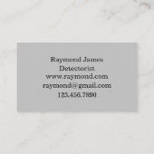 Metalldetektion von Schlüsselmünzen für die Schatz Visitenkarte (Rückseite)